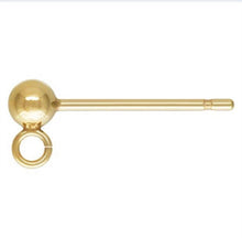 14KGF 3.0mm Ball Earring w/Ring, Sku#4006231R
