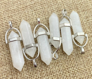 Silver Plated White Crystal Pendant
