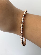 14KRGF 8.0" 5.0mm Beaded Stretchy Bracelet, Sku#4814750E80L