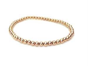 14KRGF 8.0" 4.0mm Beaded Stretchy Bracelet, Sku#4814740E80L