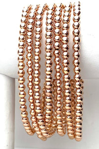 14KRGF 8.0" 4.0mm Beaded Stretchy Bracelet, Sku#4814740E80L