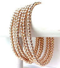 14KRGF 8.0" 4.0mm Beaded Stretchy Bracelet, Sku#4814740E80L