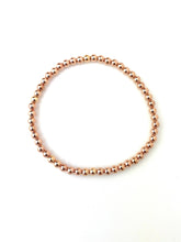14KRGF 7.5" 4.0mm Beaded Stretchy Bracelet, Sku#4814740E75L