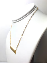 16” 14K Gold Filled Paperclip Chain Bar Necklace w/ 2” Extender, Sku#401890116LX
