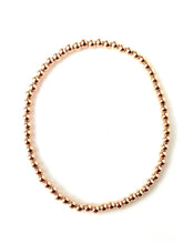 14k rose gold filled 6.5” 3.0mm beaded stretchy bracelet, Sku#4814730E65L