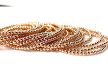14k rose gold filled 6.5” 3.0mm beaded stretchy bracelet, Sku#4814730E65L