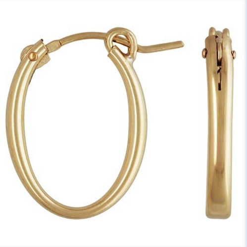 14KGF 2 3x15x20mm Oval Eurowire Hoop, Sku#4011520OV