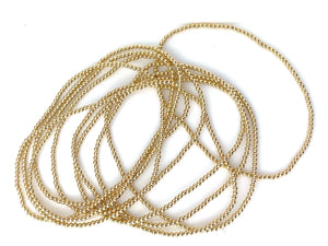 14KGF 7.5" 2.0mm Beaded Stretchy Bracelet, Sku#4014720E75L