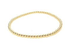 14KGF 7.5" 3.0mm Beaded Stretchy Bracelet, Sku#4014730E75L