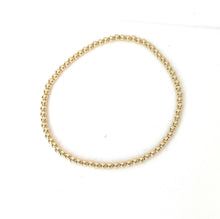 14KGF 7.5" 3.0mm Beaded Stretchy Bracelet, Sku#4014730E75L