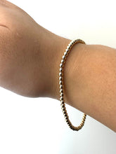 14KGF 8.0" 3 0mm Beaded Stretchy Bracelet, Sku#4014730F80L