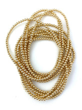 14KGF 8.0" 3 0mm Beaded Stretchy Bracelet, Sku#4014730F80L