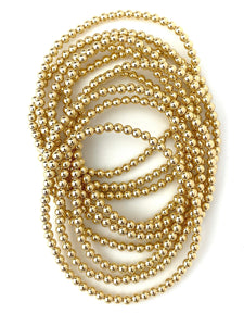 14KGF 8 0" 4 0mm Beaded Stretchy Bracelet, Sku#4014740E80L