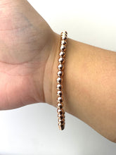 14KRGF 8.0" 5.0mm Beaded Stretchy Bracelet, Sku#4814750E80L