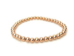14KRGF 75" 5.0mm Beaded Stretchy Bracelet, Sku#4814750E75L