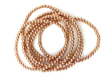 14KRGF 7.5" 4.0mm Beaded Stretchy Bracelet, Sku#4814740E75L