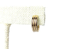 14KGF 12.0mm 3 Row 3/4 Hoop Post Earrings, Sku#401134123