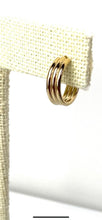 14KGF 12.0mm 3 Row 3/4 Hoop Post Earrings, Sku#401134123