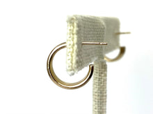 14KGF 12.0mm 3 Row 3/4 Hoop Post Earrings, Sku#401134123
