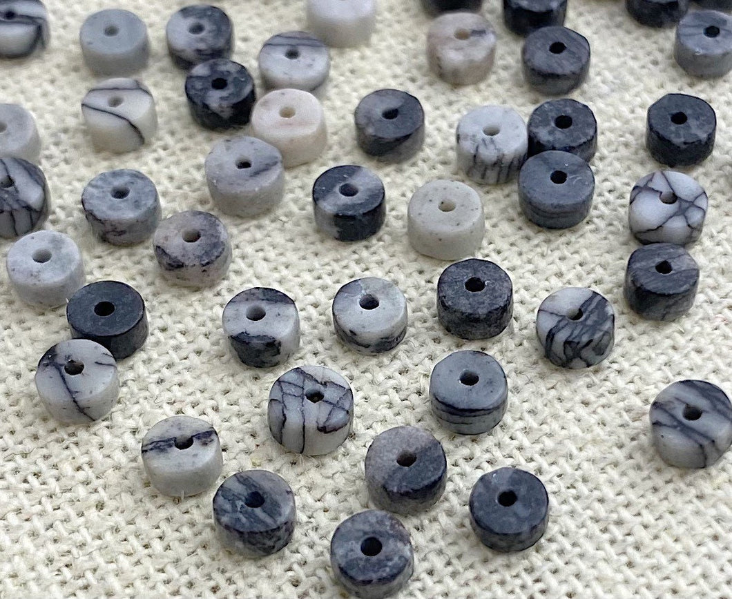 Black Net Jasper Bead