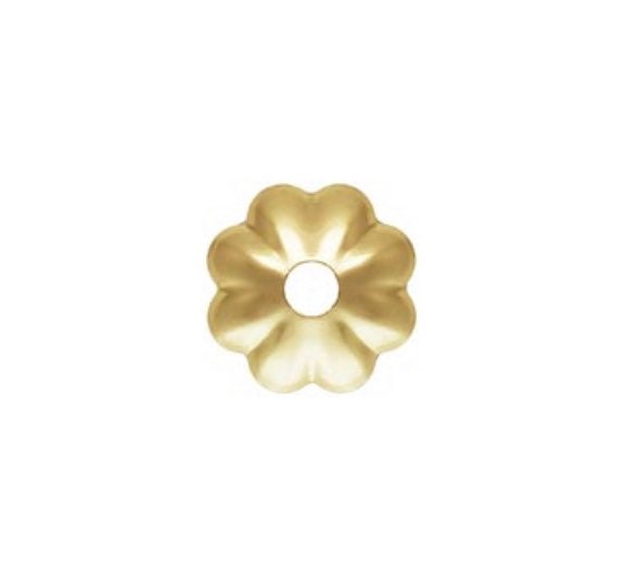 4.0mm Flower Bead Cap 1.0mm Hole, 14KGF, Sku#4005743J