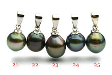 9mm Tahitian Pearl Pendants on Silver (116)