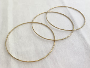 14k GF Hammered Wire Stacking Bangle