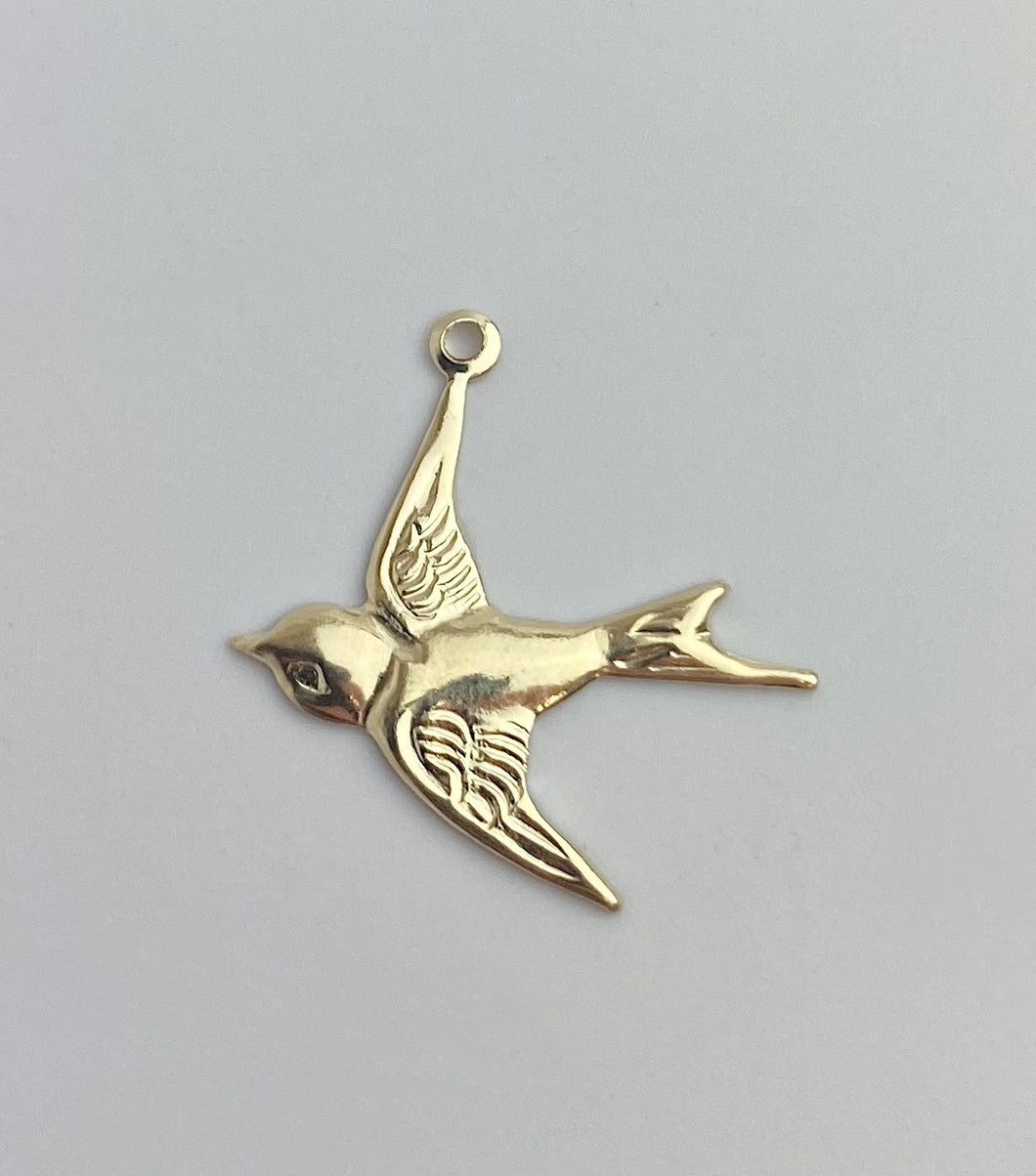 14k Gold Filled Bird Charm