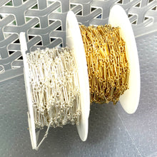 Machine .500 Long Bar Chain, 14k Gold filled, Sterling Silver, Sku#SM1290