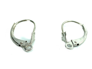 14K White Gold Lever Back Fluer Deus, Sku#LB009-0