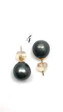Tahitian pearl earring stud with 14KGF ear backings, SKU#070782