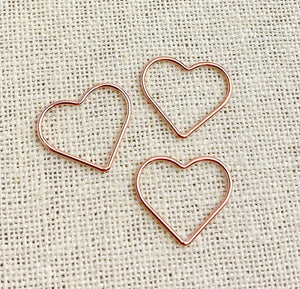 14k Rose Gold Filled Heart Jump Ring CL 17.5mm
