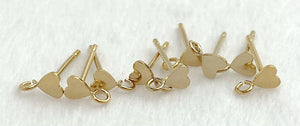 14kGF Heart Post Earring w/Ring  Sku#400H3PR