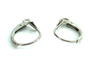14K White Gold Lever Back Fluer Deus, Sku#LB009-0