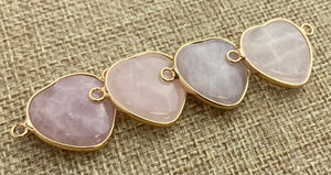Rose Quartz Gold Plated Charm