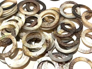 Carved Circle Mother Of Pearl, Sku#M3028