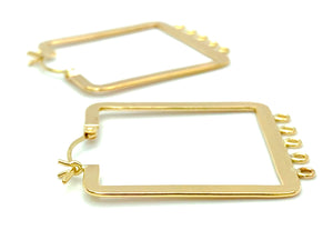 14KGF Square Hoops , Sku#SQ/C -2 W/5 JR