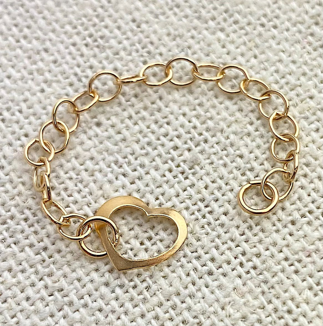 14k GF 2” Cable Chain Ext w/Floating Heart