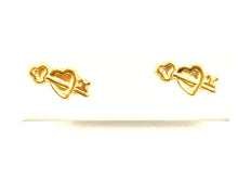 14KGF Key & Heart Studs , Sku#79-4