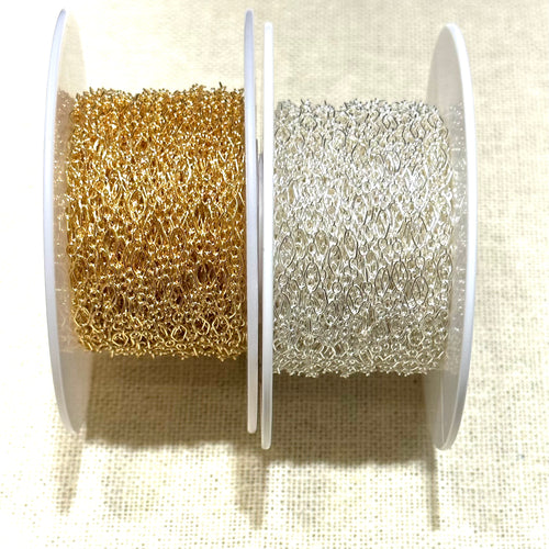 Long & Short 3+1 Long Link Diamond, 14k Gold Filled, Sterling Silver, Sku#SM1369