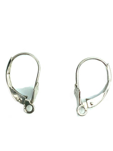 14K White Gold Lever Back Fluer Deus, Sku#LB009-0