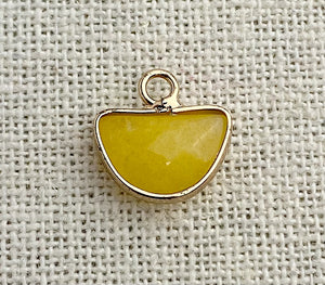 Yellow Stone Gold Plated Charm