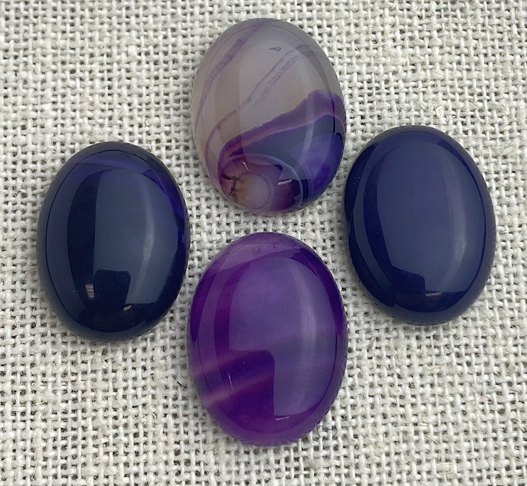 Purple Banded Agate Oval Cabochon