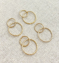 14k Gold Filled Sparkle Interlocking Rings 15&10mm