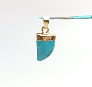 Gold Plated Turquoise Pendant Man Made