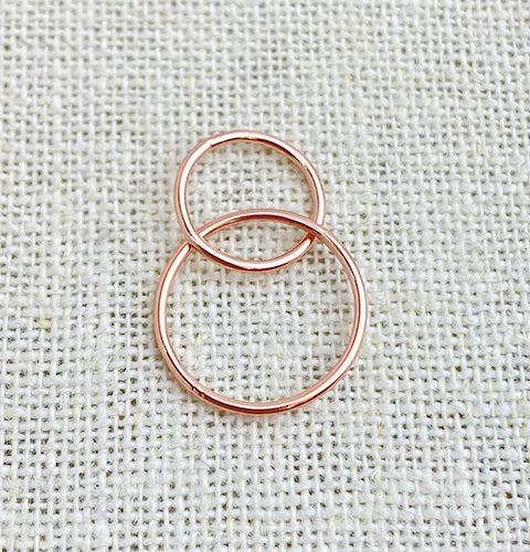 14k Rose Gold Filled Interlocking Rings (16mm&12mm)