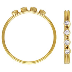 4.2mm White 3A CZ Stacking Ring, 14KGF, 4020B4R7M4