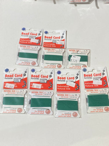 Green Bead Cord - Perlseide