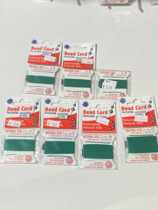 Green Bead Cord - Perlseide