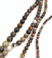Tree-Fossil Jade Bead Strand